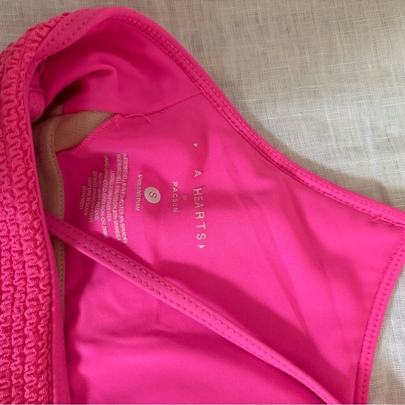 Pacsun LA Hearts Tankini Bikini Top Swim Neon Pink Small - Picture 4 of 4